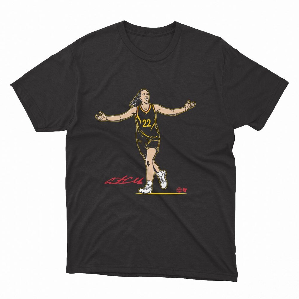 Caitlin Clark Superstar Pose - Indiana Basketball Black T-Shirt